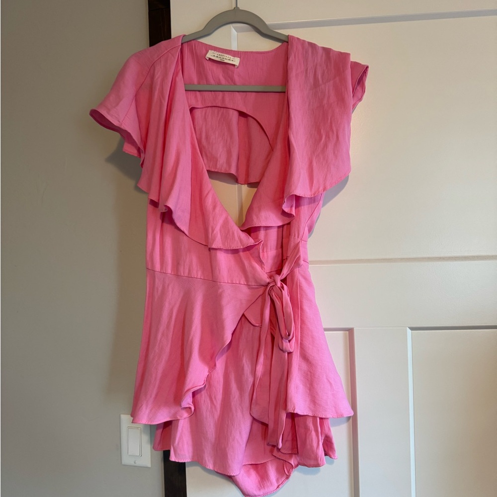 American Threads Pink Wrap Romper